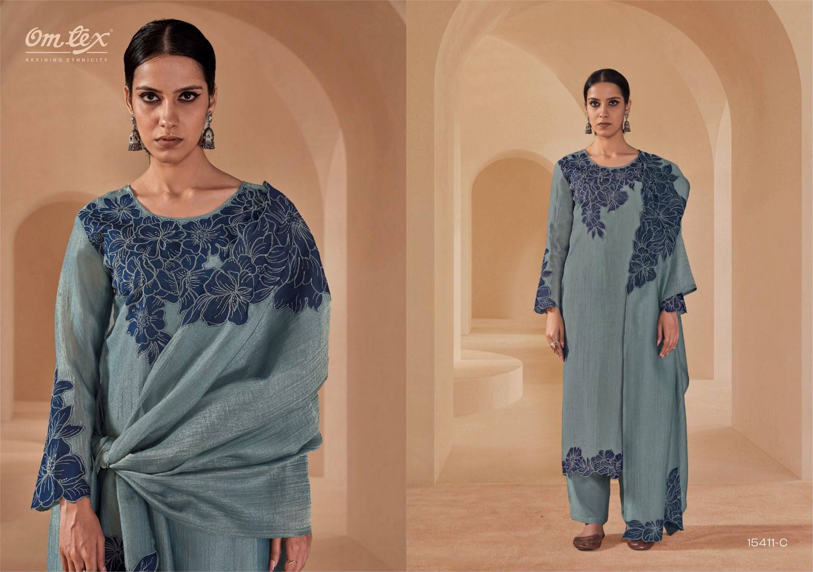 ZAHIRA By OMTEX 15411 A To 15411C Series Stylish Beautiful Colourful SCARLET CRUSH Dresses At Wholesale Price
